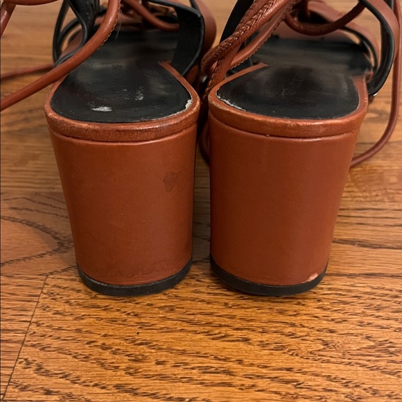 Rebecca Minkoff Iven Brown Leather Lace-Up Gladiator Wedge Platform Sandals 7 - Picture 8 of 9